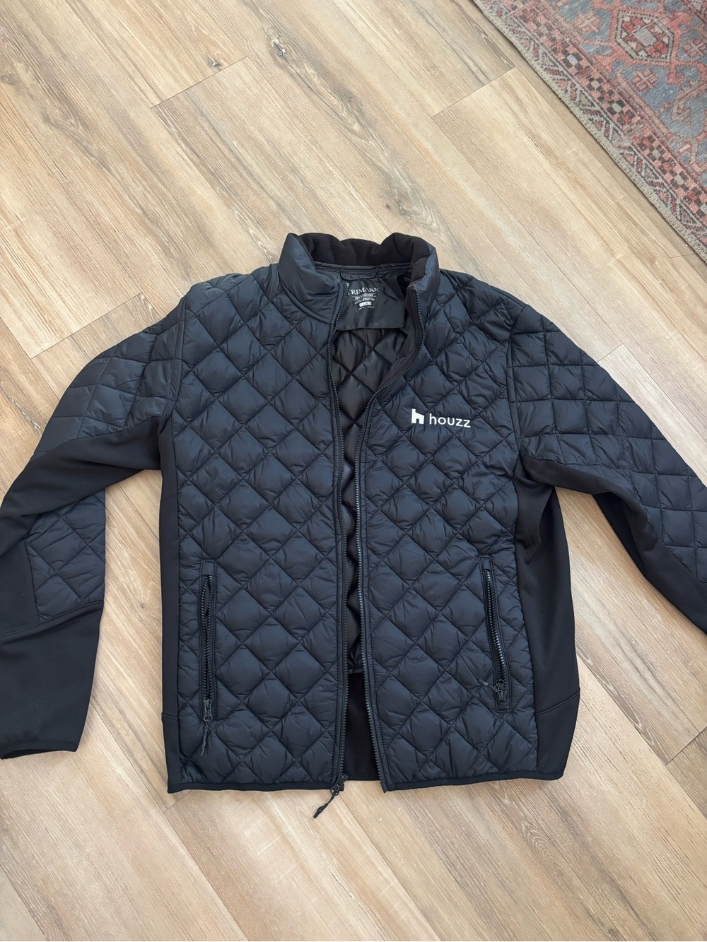 Black Quilted Jacket with Houzz Logo